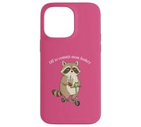 Custodia per iPhone 14 Pro Max Off to Commit Mom Foolery Funny Raccoon Frog, monopattino da caffè