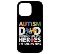 Custodia per iPhone 14 Pro Max Orgoglioso padre dell'eroe autistico Figlio Consapevolezza dell'autismo Papà Figlio