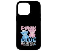 Custodia per iPhone 14 Pro Max Orso rosa o blu Big Brother Loves You Gender Reveal