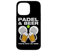 Custodia per iPhone 14 Pro Max Padel & Beer divertente padel ball giocatore