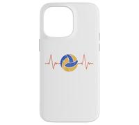 Custodia per iPhone 14 Pro Max Pallavolo Battito cardiaco - Palla ECG Pulse Distressed Design