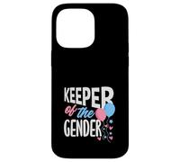Custodia per iPhone 14 Pro Max Palloncini "Keeper Of The Gender", per feste, colore: rosa e blu