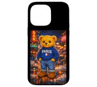 Custodia per iPhone 14 Pro Max Paris Teddy Bear Street Stories Illustration Graphic Designs