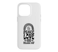 Custodia per iPhone 14 Pro Max Peace Love e rap melodico Bohemian Rainbow