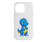 Custodia per iPhone 14 Pro Max Pensa il simpatico dinosauro T-Rex blu