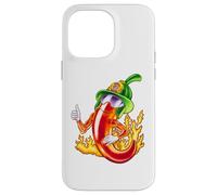 Custodia per iPhone 14 Pro Max Piccante vigile del fuoco peperoncino fumetto divertente fuoco eroe disegno