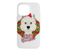 Custodia per iPhone 14 Pro Max Pigiama con scritta "This Is My Christmas", West Highland Terrier