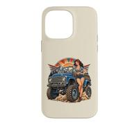 Custodia per iPhone 14 Pro Max Pinup 4x4, fuoristrada, vintage, design retrò