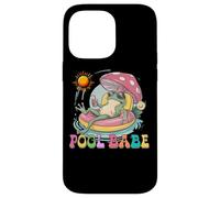 Custodia per iPhone 14 Pro Max Piscina Babe Carino Rana Fungo Retro Estate Vibes