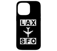 Custodia per iPhone 14 Pro Max Progettazione del codice di viaggio del percorso dell'aereo LAX SFO