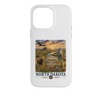 Custodia per iPhone 14 Pro Max Progettazione di viaggi del paesaggio della prateria dell'acquerello del Nord Dakota