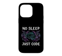 Custodia per iPhone 14 Pro Max Programmer Hacker No Sleep Just Code Cyberpunk Brain