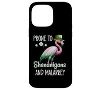 Custodia per iPhone 14 Pro Max Prone to Shenanigans and Malarkey Sign St Patricks Flamingo