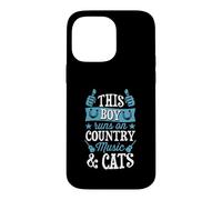 Custodia per iPhone 14 Pro Max Questo ragazzo corre su musica country e gatti