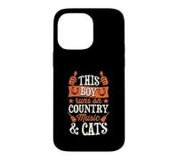 Custodia per iPhone 14 Pro Max Questo ragazzo corre su musica country e gatti