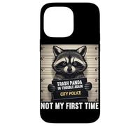 Custodia per iPhone 14 Pro Max Raccoon Mugshot Trash Panda nei guai non è la mia prima volta