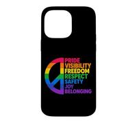 Custodia per iPhone 14 Pro Max Rainbow Peace Pride Visibilità Libertà Rispetto