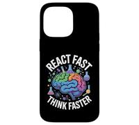 Custodia per iPhone 14 Pro Max React Fast Think Più Veloce Science Brain Design