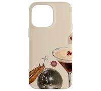 Custodia per iPhone 14 Pro Max Retro Espresso Martini Disco Ball Stars Estetica Estetica