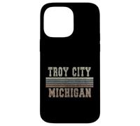 Custodia per iPhone 14 Pro Max Retro Troy città Michigan
