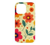Custodia per iPhone 14 Pro Max Retro Vintage Motivo Floreale Arancione Boho Hippie Garden