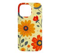 Custodia per iPhone 14 Pro Max Retro Vintage Motivo Floreale Arancione Boho Hippie Garden