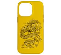Custodia per iPhone 14 Pro Max Retro Vintage Zodiac Lunar New Year Black Chinese Dragon