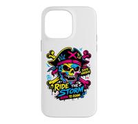 Custodia per iPhone 14 Pro Max Ride The Storm, Pirate Skull Storm Adventure Graphic