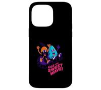 Custodia per iPhone 14 Pro Max Ride The Sweet Wave, motivo retrò fluorescente a forma di frutta surfata