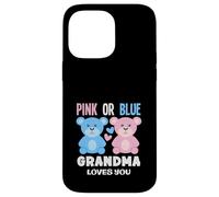 Custodia per iPhone 14 Pro Max Rosa o Blu Nonna Loves You Bear Gender Reveal Party