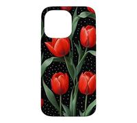 Custodia per iPhone 14 Pro Max Rose rosse Midnight Darkness Fiori Floreale