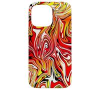 Custodia per iPhone 14 Pro Max Rosso Giallo Bianco Nero Fiamma Astratto Design Colorato