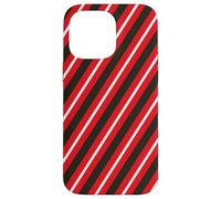 Custodia per iPhone 14 Pro Max Rosso Nero Bianco Linee Diagonali Strisce Geometriche