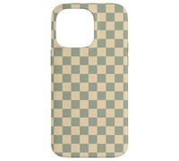Custodia per iPhone 14 Pro Max Sage Green Yellow Checkered Checker Checkerboard Aesthetic