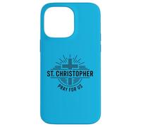 Custodia per iPhone 14 Pro Max San Cristoforo prega per noi Catholic Cross Travel