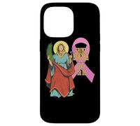 Custodia per iPhone 14 Pro Max Santa Agata Cancro al seno Nastro Patrono Santo Infermiere Cattolico