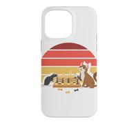 Custodia per iPhone 14 Pro Max Scacchiera con tappetino per gatti