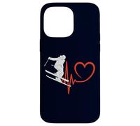 Custodia per iPhone 14 Pro Max Sci Freestyle Heartbeat Sciatore Sport Invernali ECG Pulse