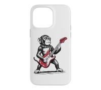 Custodia per iPhone 14 Pro Max Scimmia rock, scimmietta divertente che suona la chitarra