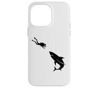 Custodia per iPhone 14 Pro Max Scuba Diver Shark Incontro Mare Esplorazione Ocean Life Diving