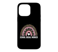 Custodia per iPhone 14 Pro Max Scuola Assistente sociale Leopard Rainbow