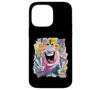 Custodia per iPhone 14 Pro Max Segno di arte grafica pop graffiti monaco sorridente doppia pace