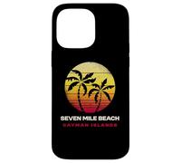 Custodia per iPhone 14 Pro Max Seven Mile Beach Isole Cayman Design Retro Tramonto