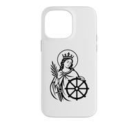 Custodia per iPhone 14 Pro Max Simbolo cattolico di Santa Caterina d'Alessandria