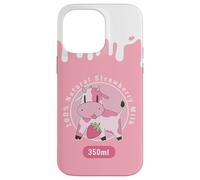 Custodia per iPhone 14 Pro Max Simpatica mucca rosa Kawaii, Strawberry Milk Girl
