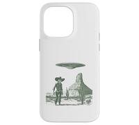 Custodia per iPhone 14 Pro Max Skeleton Cowboy UFO Deserto Incontro Sci-Fi Western