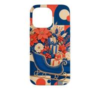 Custodia per iPhone 14 Pro Max Slitta vintage riempita con fiori invernali