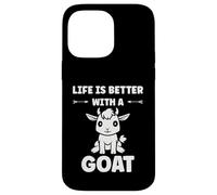 Custodia per iPhone 14 Pro Max Small Animals Goat quote life is better with a Goat