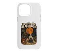 Custodia per iPhone 14 Pro Max Sopravvivere allo scheletro di Halloween retrò dell'apocalisse IA