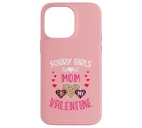 Custodia per iPhone 14 Pro Max Sorry Girls Mommy Is My Valentine Hearts leopardo e plaid